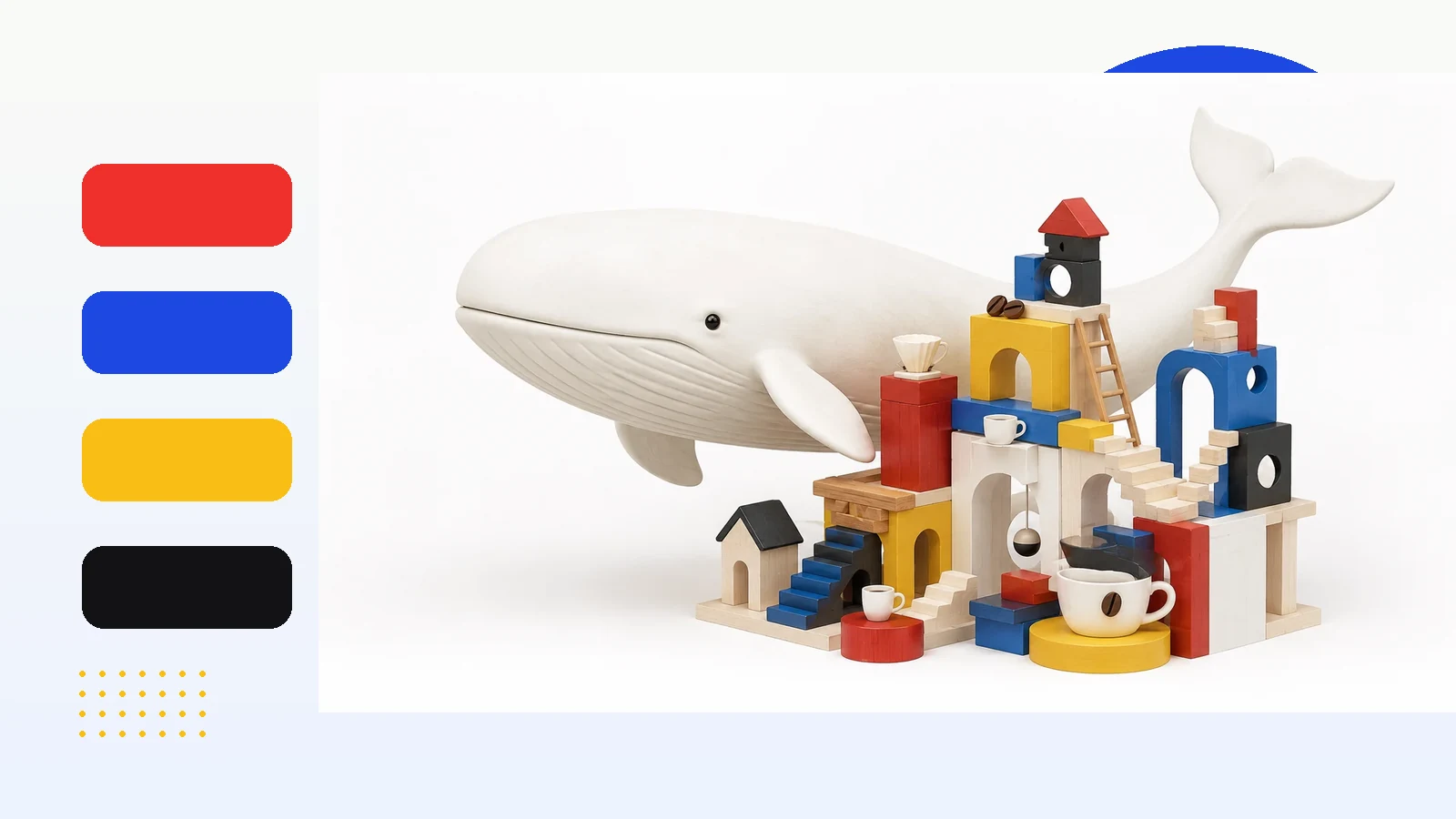 Белый кит и архитектурный город из модулей ArchiToys